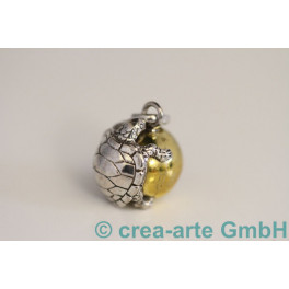 Klangkugel Silber-vergoldet 925 18mm Schildkröte